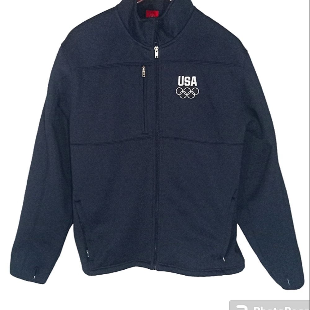 USA Olympic Committee Woman's Full Zip Fleece Lined Jacket Size L